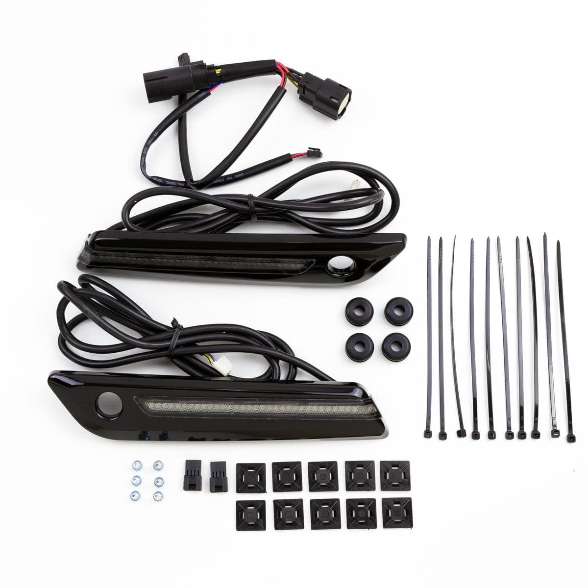 Ciro3D Brake & Tail Lights Black LED Lit Saddlebag Hinge Covers - Smoke Lenses