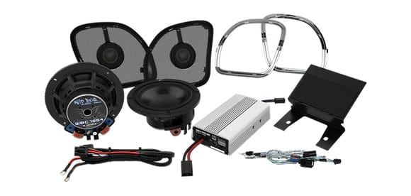 HogTunes Audio - Bundles Wild Boar WBARG KIT.2R 400 Watt Amp/Speaker Kit - 2015 up Road Glide Models