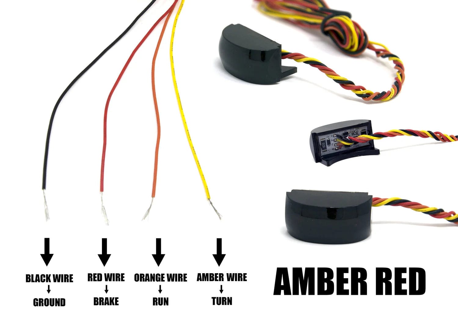 Alloy Art Indicators - 3-1 (Run, Brake & Indicators) Strut Light Kit 3 in 1 Indicator to suit Softails