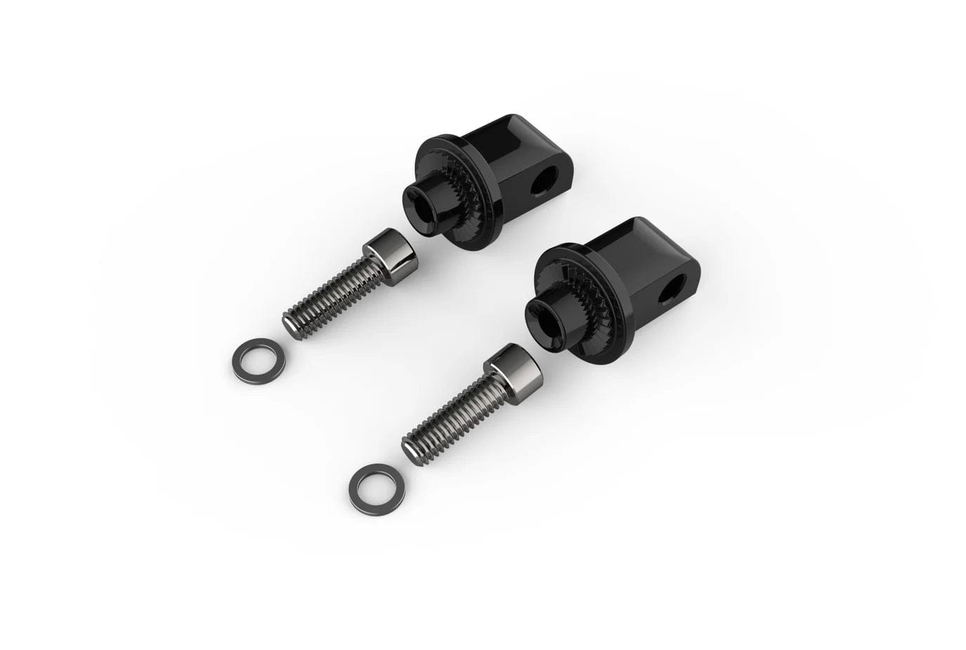 Ciro3D Highway Peg Mounts & Footrests Black Passenger Peg Adapters for Indian