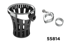 Ciro3D Phone, Drink & Camera Mounts 1-1/8" or 1-1/4" Bars Only / Chrome GEN 2 BIG ASS® Drink Holder with Aluminium Clamp Mount