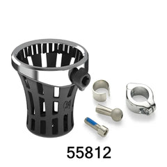 Ciro3D Phone, Drink & Camera Mounts 7/8" or 1" Bars Only / Chrome GEN 2 BIG ASS® Drink Holder with Aluminium Clamp Mount