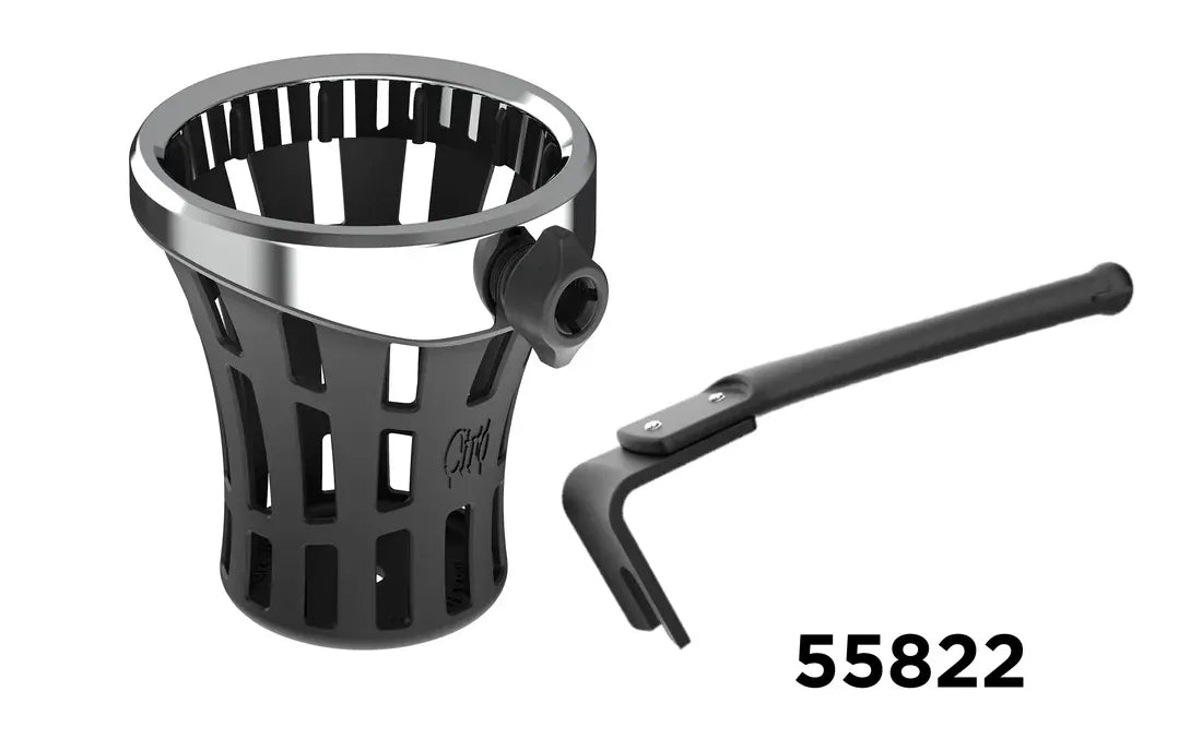 Ciro3D Phone, Drink & Camera Mounts Chrome GEN 2 BIG ASS® Drink Holder with Passenger Mount