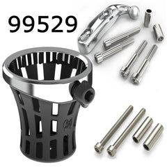 Ciro3D Phone, Drink & Camera Mounts Chrome GEN 2 BIG ASS® Drink Holder with Perch Mount for Indian Pursuit