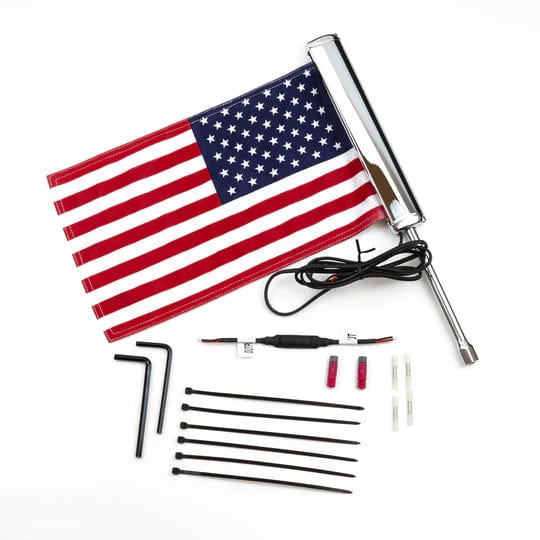Ciro3D Phone, Drink & Camera Mounts LED Lighted Flag Pole with American Flag