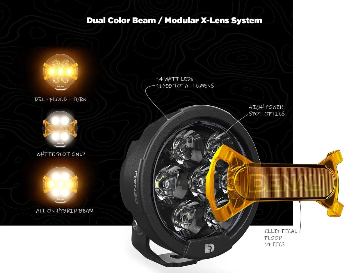 Denali Auxiliary/Driving Lights Denali D7 PRO Multi-Beam Driving Light Pod with Modular X-Lens System (Pair)