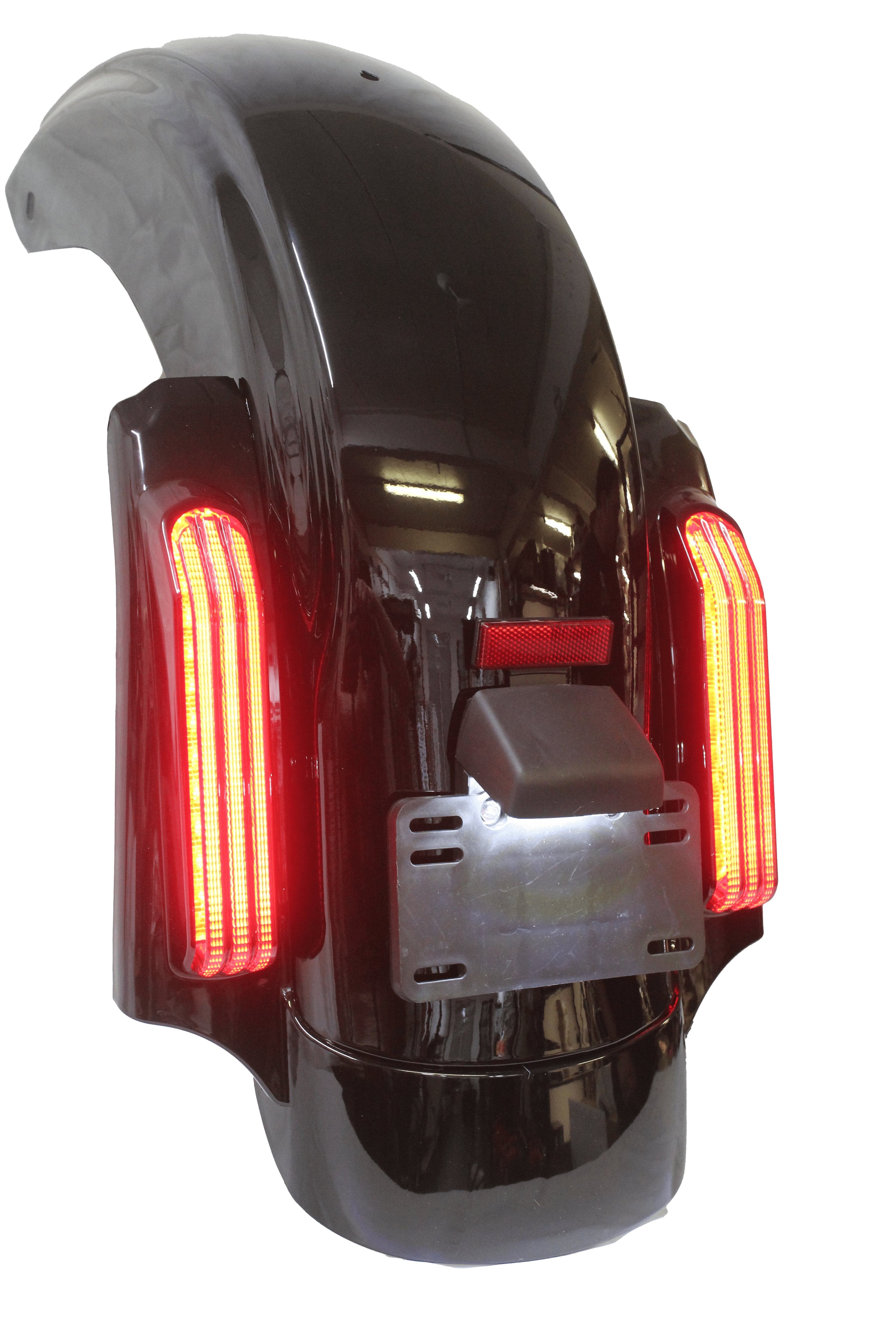 HogLights Australia Indicators - 3-1 (Run, Brake & Indicators) CVO™ Style Rear Fender Gloss Black Smoke with Amber - Touring 14+