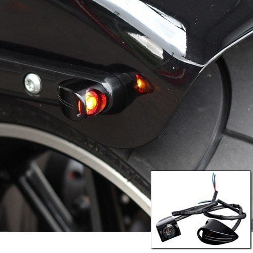 Mini Led Rear Brake Indicators 2 Stripe 3-in-1 LED Rear Indicator for 13-17 FXSB Models | HogLights