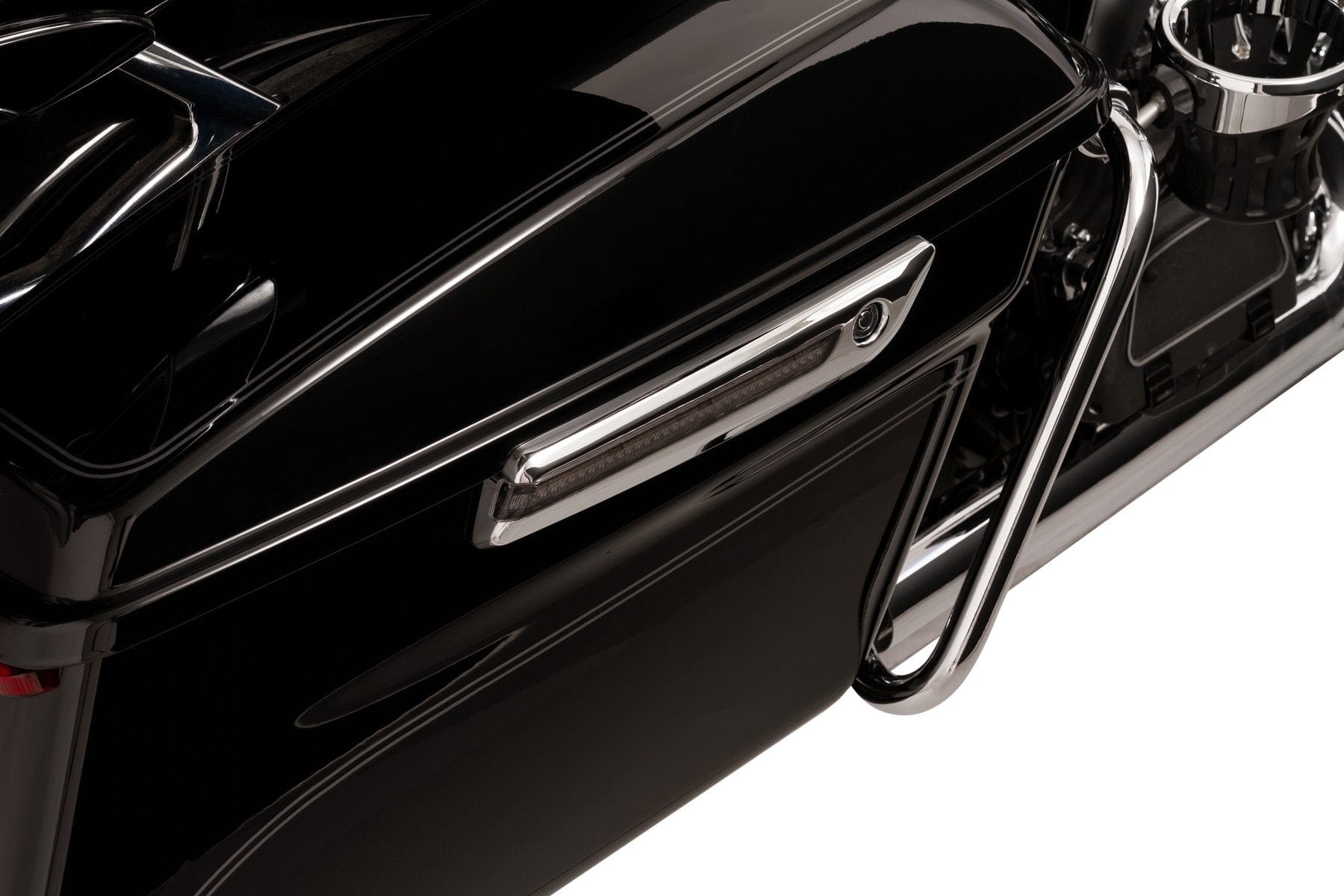 Ciro3D Brake & Tail Lights LED Lit Saddlebag Hinge Covers - Smoke Lenses