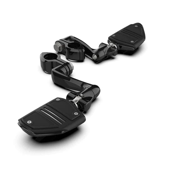 Ciro3D Highway Peg Mounts & Footrests Black Hingeless Clamp, Clevis, Arm w/ Twin Rail Footrests