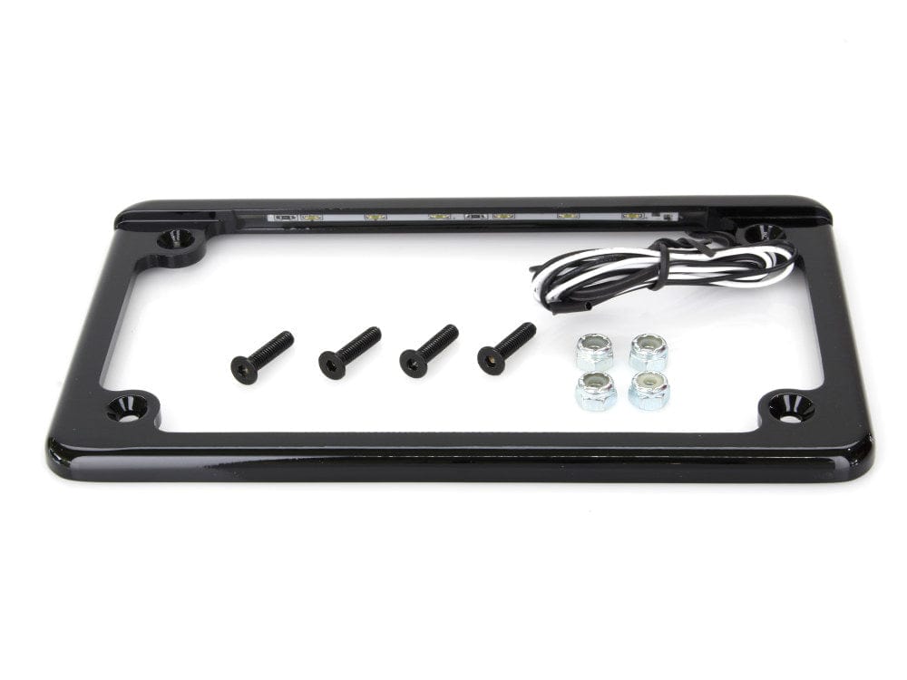 Hot Rod Custom License Plate Light Frame - Chrome Steel Rectangle Lamp For Trucks & Cars