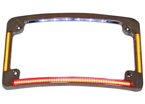 Custom Dynamics License Plate Frames & Lights Chrome All In One Radius License Plate Frames