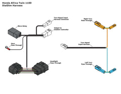 Denali Accessory Management Plug-&-Play DialDim Wiring Adaptor for Honda Africa Twin 1100