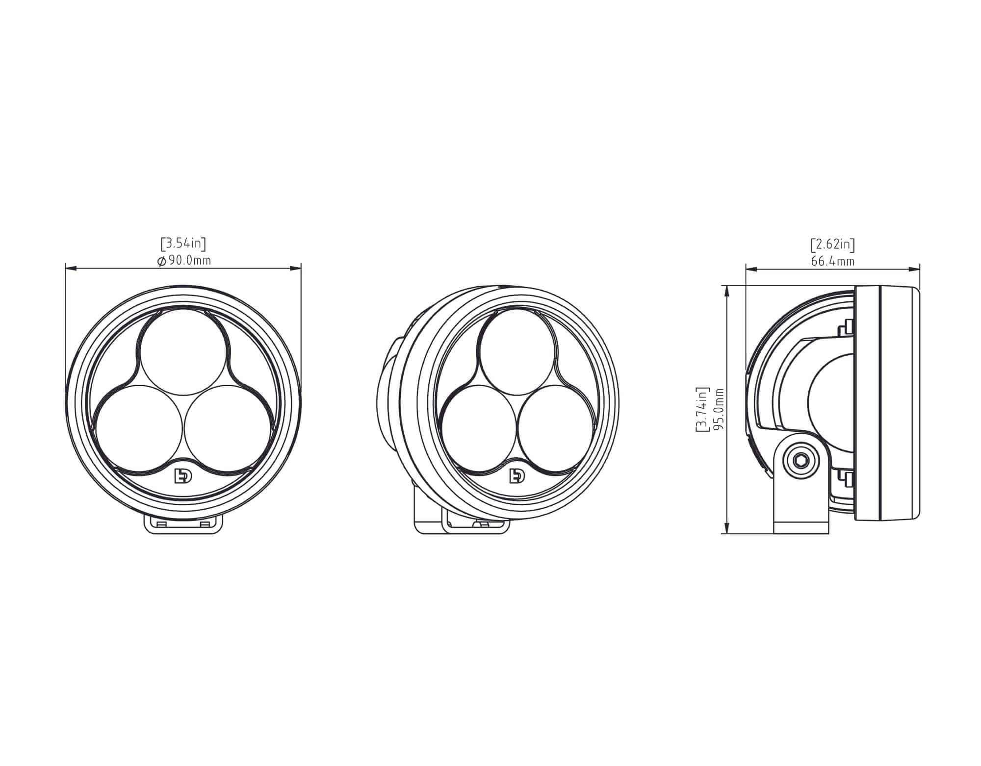 Denali Auxiliary/Driving Lights D3 LED Driving Light Pods (Pair) with DataDim™ Technology