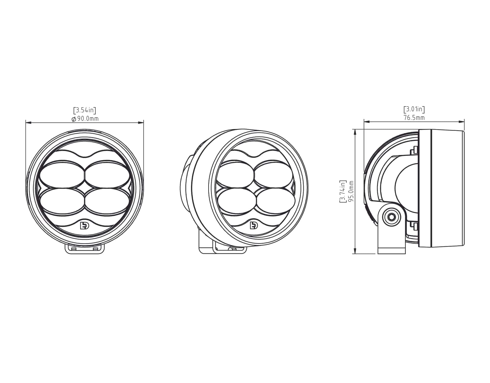 Denali Auxiliary/Driving Lights D3 LED Fog Lights (Kit) with DataDim™ Technology