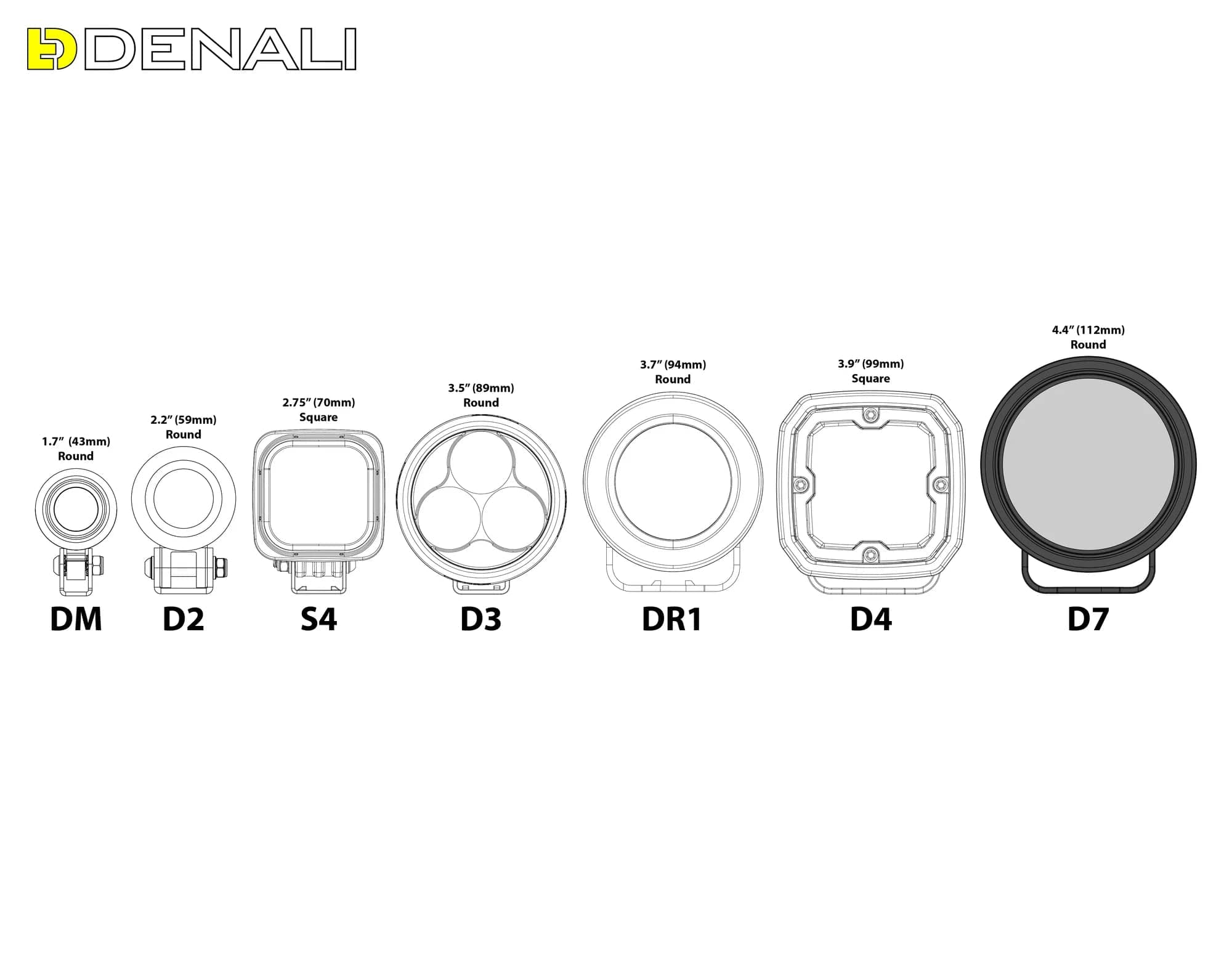 Denali Auxiliary/Driving Lights D7 LED Light Pods (Pair) with DataDim™ Technology