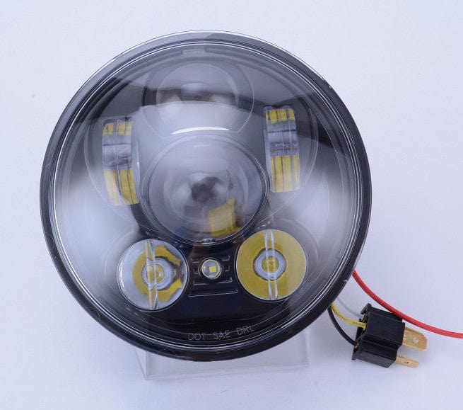 Motorcycle Headlights - 5.75" 50w LED Headlight Black