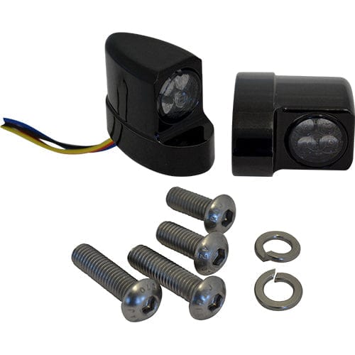 HogLights Australia Indicators - 3-1 (Run, Brake & Indicators) Black Billet Wing LED 3-1 Strut Mount Indicators