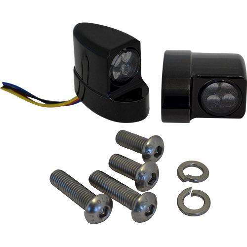 HogLights Australia Indicators Black Billet Wing LED Strut Mount Indicators