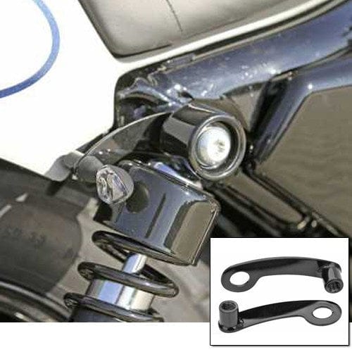 IOMP Indicators Black Shock Mounted Turn Signal Mount Kit For VROD Models