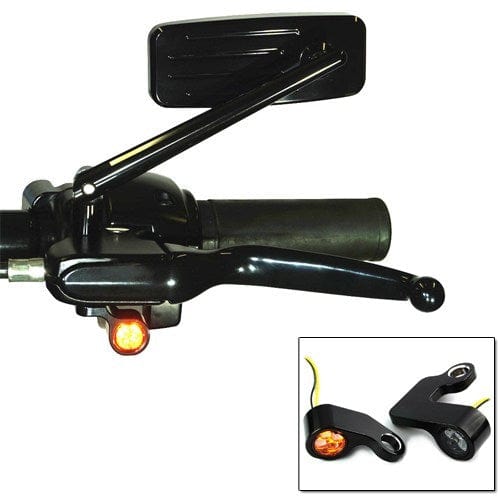 IOMP Indicators - Mirror Mount IOMP ROUND Black Underperch Indicators M-EIGHT Models With Cable Clutch