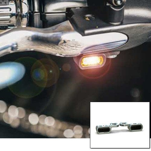 Thunderbike Customs Indicators - Mirror Mount Chrome Thunderbike Underpearch  Indicators Softail Slim S &, Fat Boy S models 16-later, V-Rod and Touring 09-later.
