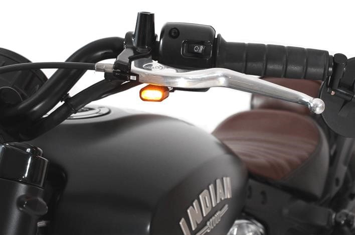 WunderKind Indicators - Mirror Mount Underperch Indicators for Indian Scout - Square